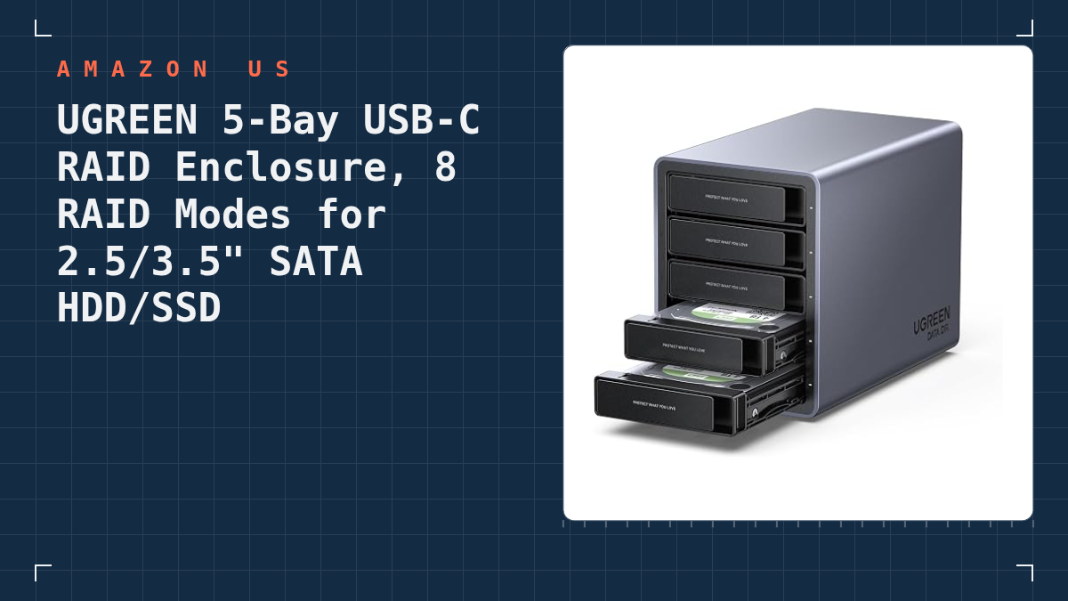 UGREEN (15974USX) 5-Bay USB-C RAID Enclosure Launched in the US
